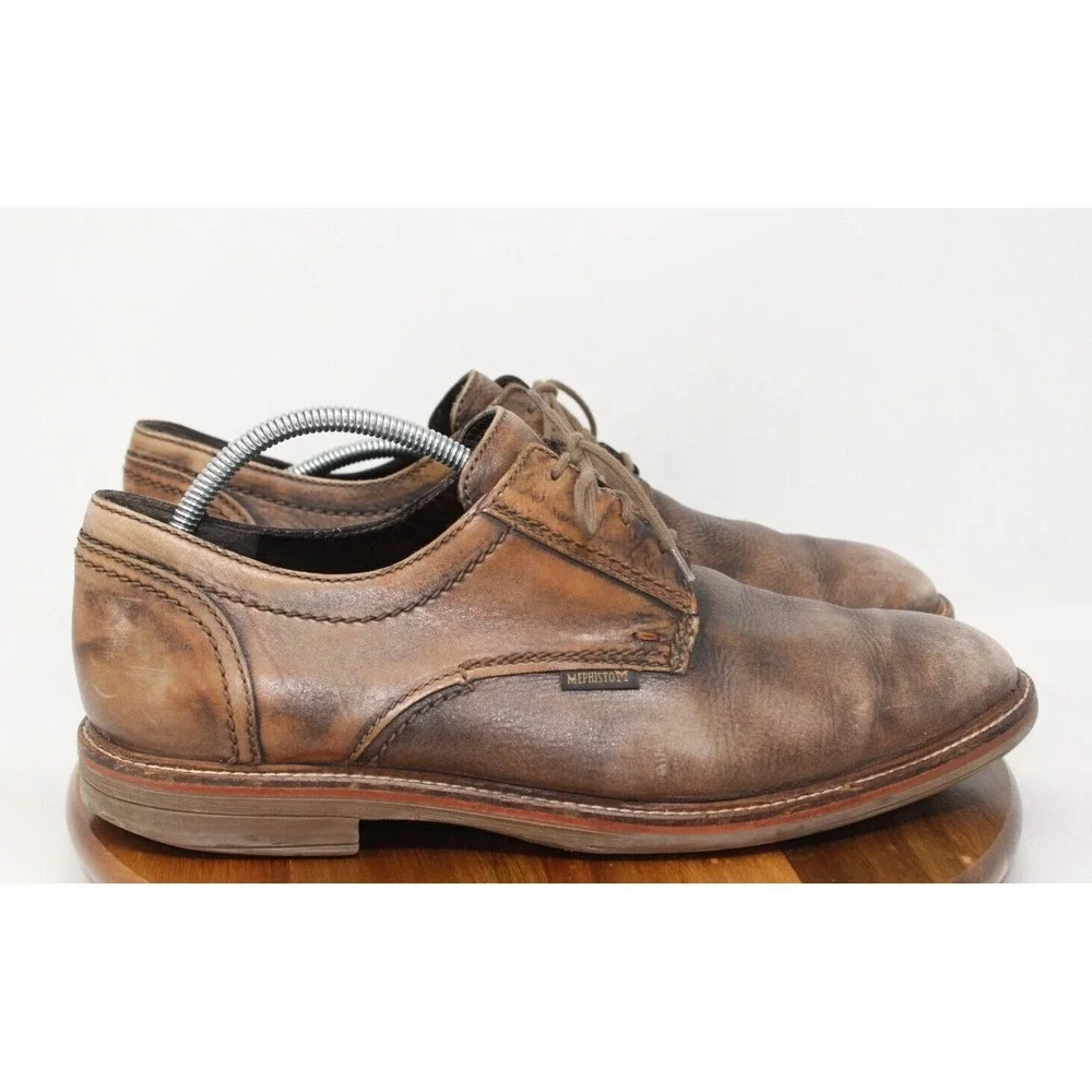Mephisto Mens Waino Oxford‎ Size 12 Patina Brown Tan Leather Comfort Dress Shoe